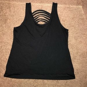 Black Crisscrossed Back Shirt